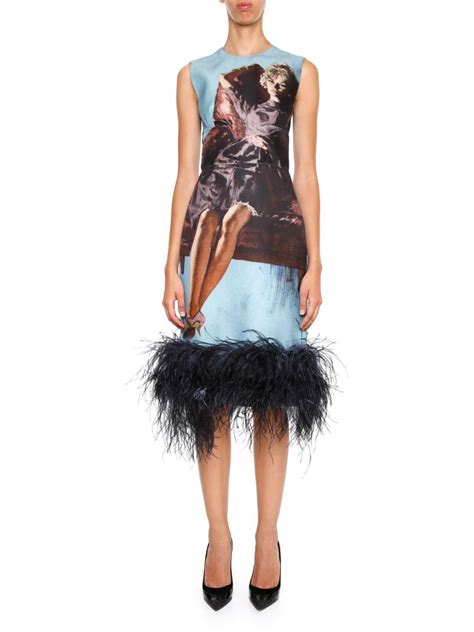 prada feathers dress|Prada Feather Dress .